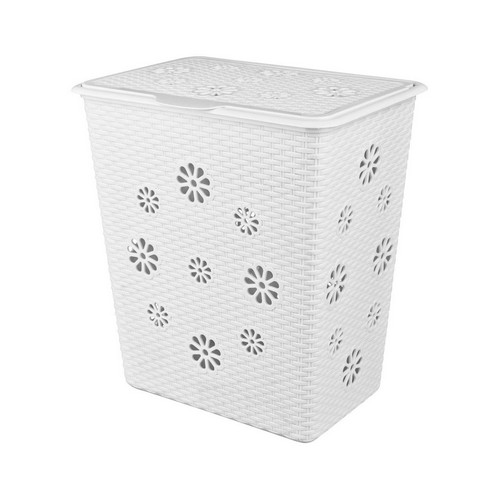 Корзина для белья "Плетёнка" 60л. (белый)(то)