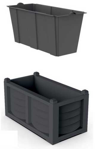 Ящик для цветов + вкладка  ARREDO 80*42*42см (антрацит)
