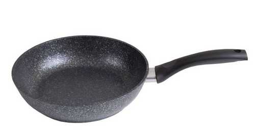 Сковорода 220/60мм Мраморная а/п темный мрамор (4) смт227а