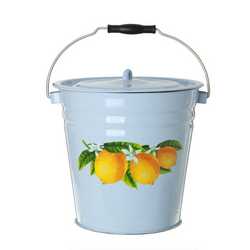 Ведро эмал.  12л с рис. с крышкой (эмаль)