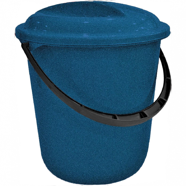 Ведро 12л Rock'n'Roll с крышкой (индиго)(то)