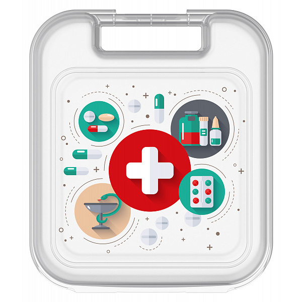 Аптечка "Tule" 260x230x100мм с декором (бесцветный)