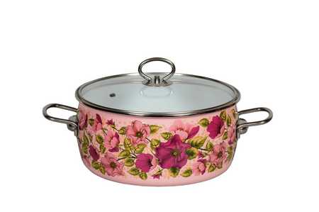 Кастрюля сф. "VIOLETA" розовая 5,0л низк