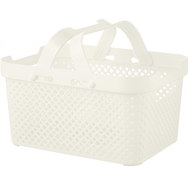 Корзинка Plast Team 350х270х203мм (с руч.) 15л молочный туман (то)