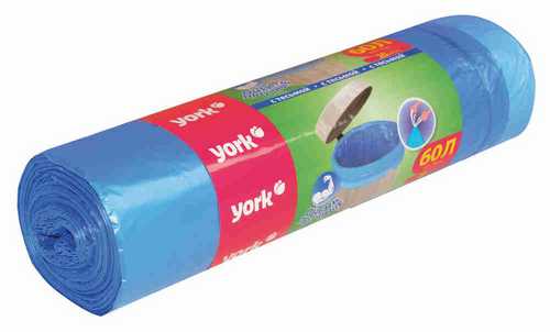 Мешок для мусора "YORK" 60 л. (20 шт) с тесьмой