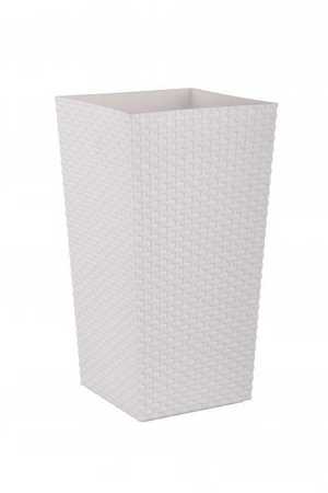 Кашпо напольное "Ротанг" 28л (белый) (то)