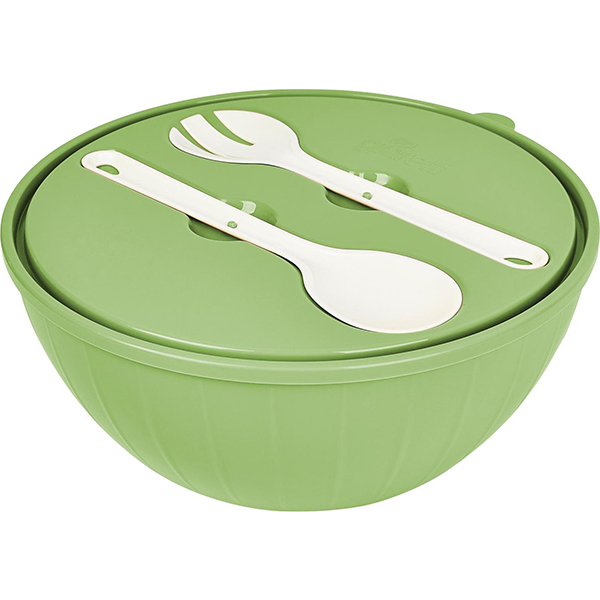 Салатник Vanilla с приборами и крышкой 5л фисташка (то)