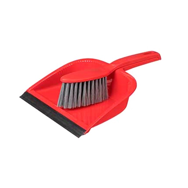 Комплект щетка-сметка "Rimo" с квадратным совком с кромкой (красный)