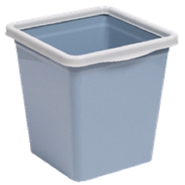 Ведро для мусора с фиксатором 14л квадратное (серо-синий/светло-серый)