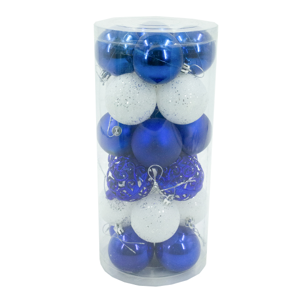 Шарики елочные 6см набор 24шт 