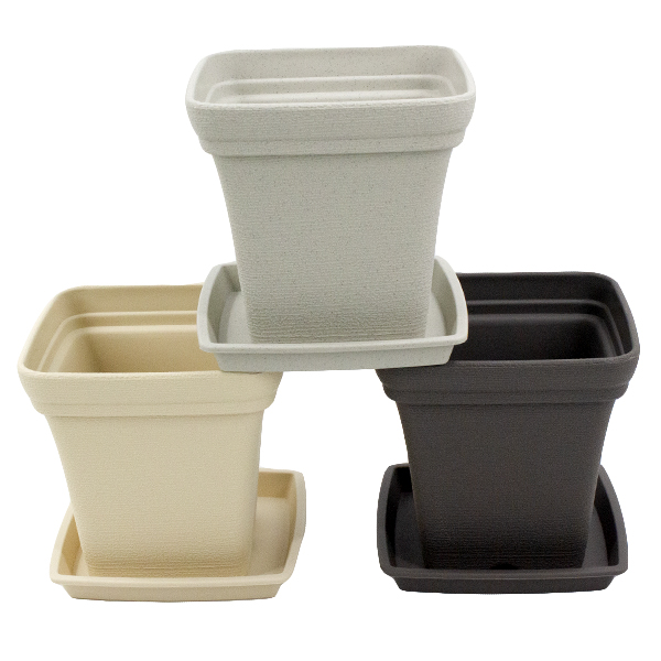 Горшок цветочный пластиковый КУБ 25*25*25см, с поддоном