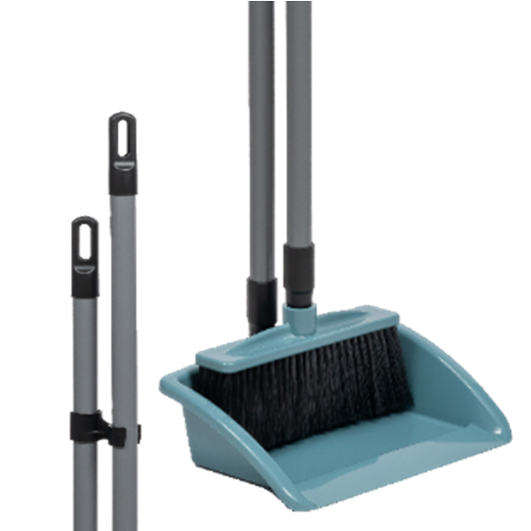 Набор для уборки "Эталон", совок квадратный и щетка (бирюзово-синий)
