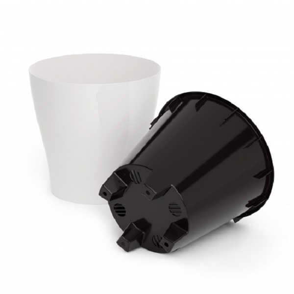 Горшок цв. для орхидеи 10л "Лея" двойной (белый)