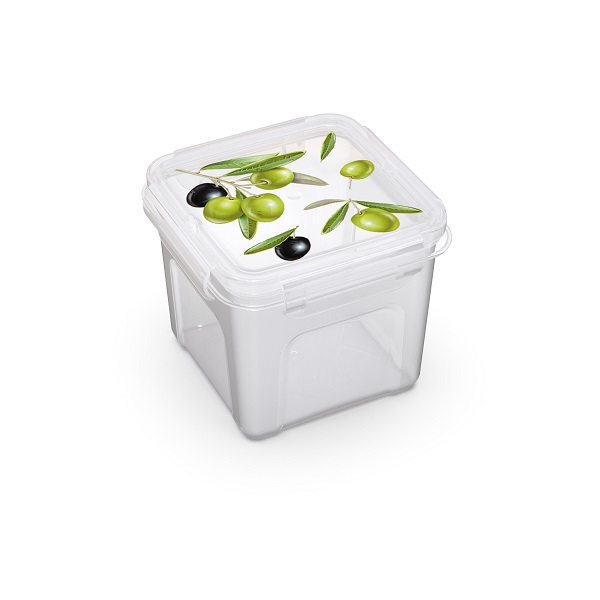Контейнер для СВЧ 0,9л Fresh олива квадратный (то)
