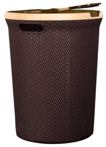 Корзина для белья "Плетёнка" 55л круглая с крышкой (то)