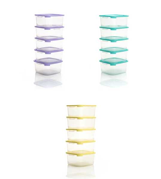 Комплект контейнеров для СВЧ (5шт) КАСКАД 0,46л квадратный (то)