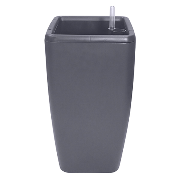 Горшок с автополивом Munchen 20л/8л квадратный со вставкой вулканический серый (то)