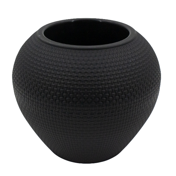 Кашпо пластиковое СФЕРА Ø-13см h-18см черный