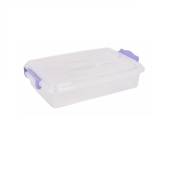 Контейнер прямоуг. с ручками 4.5л (плоский)(прозрачный) (то)