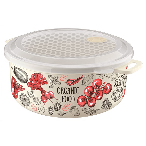 Емкость д/холодильника и СВЧ с декором 3,1л бежевый