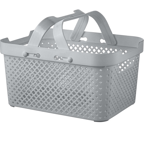 Корзинка Plast Team 350х270х203мм (с руч.) 15л серый шторм (то)