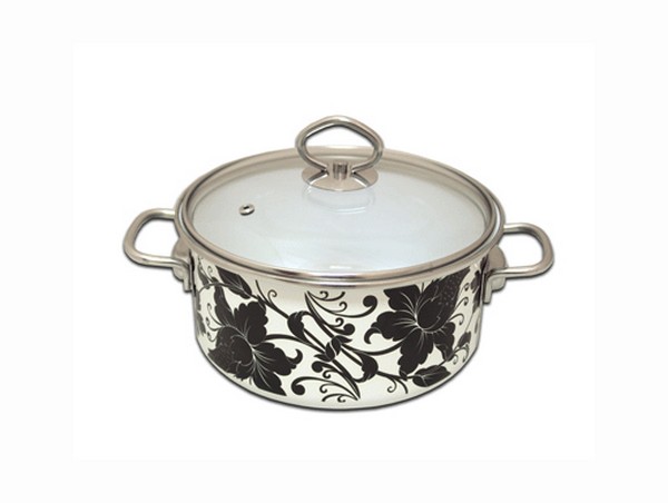 Кастрюля 5л. TANGO цилиндр. стеклянная крышка