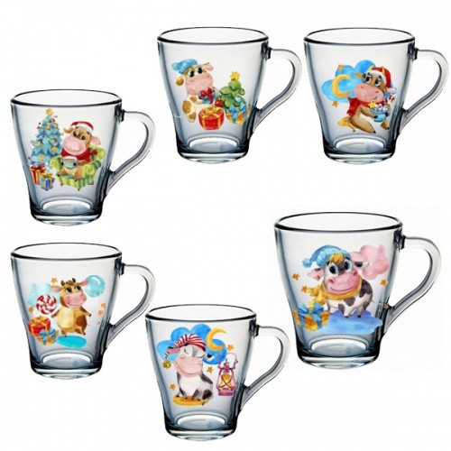 Кружка "Грация" 250 мл "Праздничные бычки"