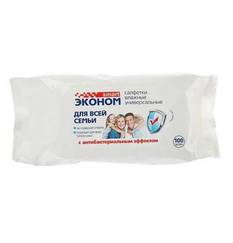 Влажные салфетки для всей семьи  с антибактериальным эффектом Эконом Smart №100