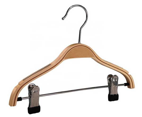 Вешалка деревянная для юбок и брюк 30см (с зажимом)