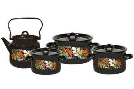 Набор №142/1  4пр. (1,5л.+2,9л.+3,9л.+чайн.3,5л.) РЯБИНА