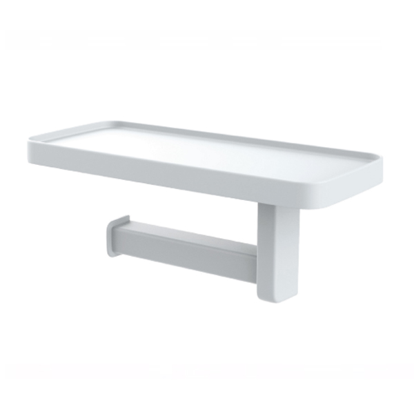 Держатель для туалетной бумаги с полочкой (белый)