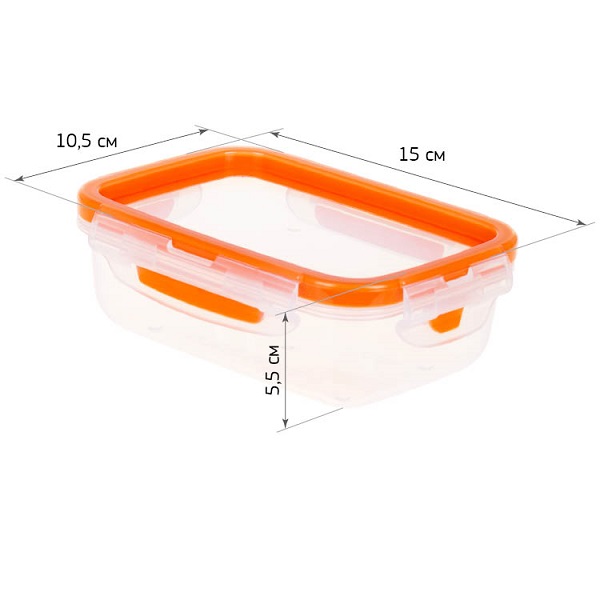 Ёмкость для продуктов РИЧ герметичная 0,4л оранжевый