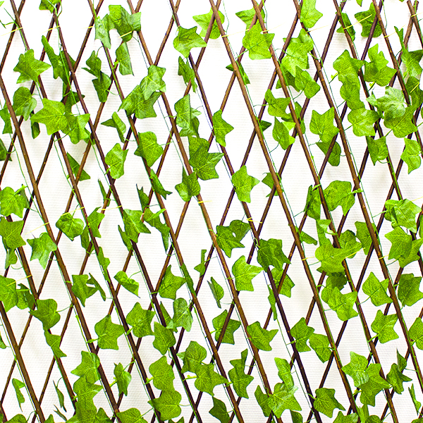 Забор-плетень раскладной 120-300см, с искусственными листьями