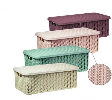 Коробка ВЯЗАНИЕ 6л с крышкой