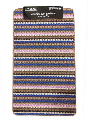 Коврик для ванной SUPER ECO 60х100 из 1 шт с лиловой полоской
