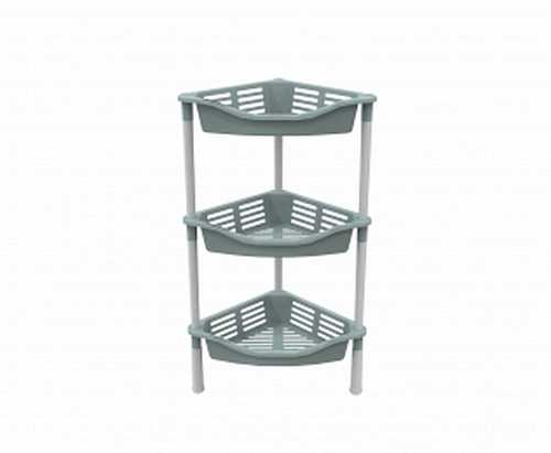 Этажерка угловая с корзинками Krita  3-х секц (серая мистерия) (то)