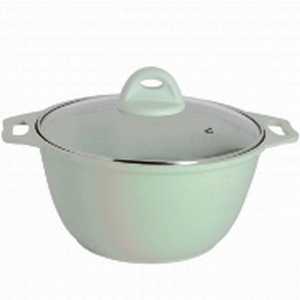 Кастрюля 3л со стеклянной крышкой, АП (фисташковый мрамор)