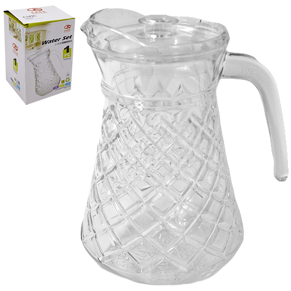 Кувшин стеклянный с пластиковой  крышкой (h-20см)