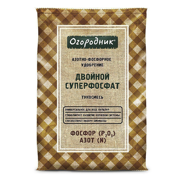 Удобрение сухое Огородник тукосмесь суперфосфат двойной минеральное гранулированное 0,7кг