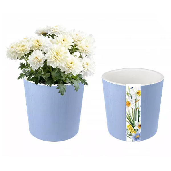 Горшок для цветов с дренажной вставкой Весенний сад 2,5л (d157, h156мм)