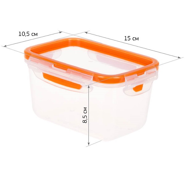 Ёмкость для продуктов РИЧ герметичная 0,7л оранжевый