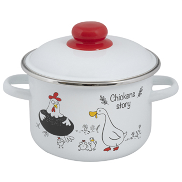 Кастрюля эмал цил Chickens’stories 2,0л ТМ FOOD ATELIER