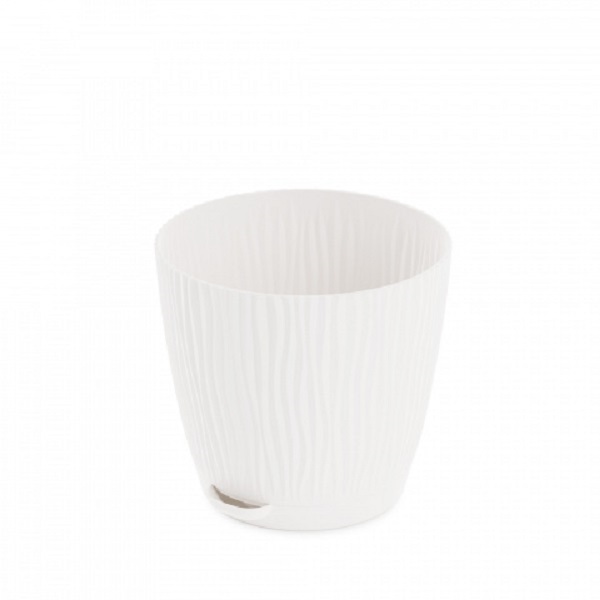 Горшок цв. "Флис" 0,7л с прикорневым поливом (белый)