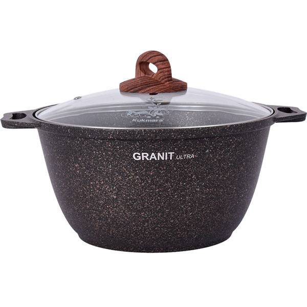 Кастрюля а/пр литая 3,0л стекл/кр Granit ultra original