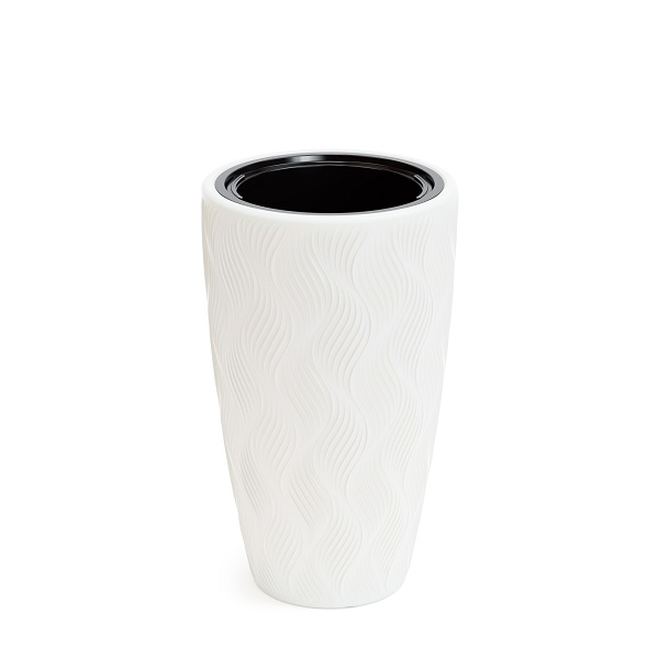 Кашпо "Флэйм" 10/42л (со вставкой) (белый)(то)