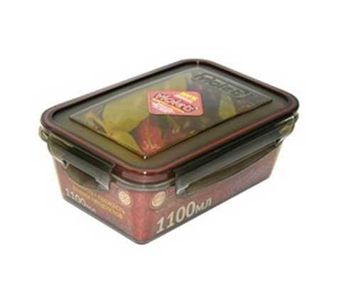 Контейнер герметичный прямоугольный 1100мл дымчатый (то)