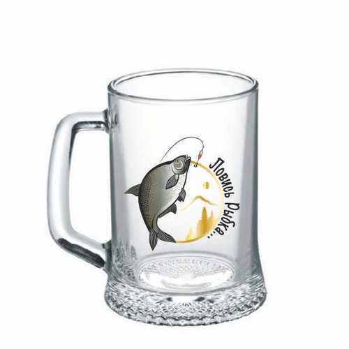 Кружка пивная "Рыбалка" серия "Ладья" 500 мл