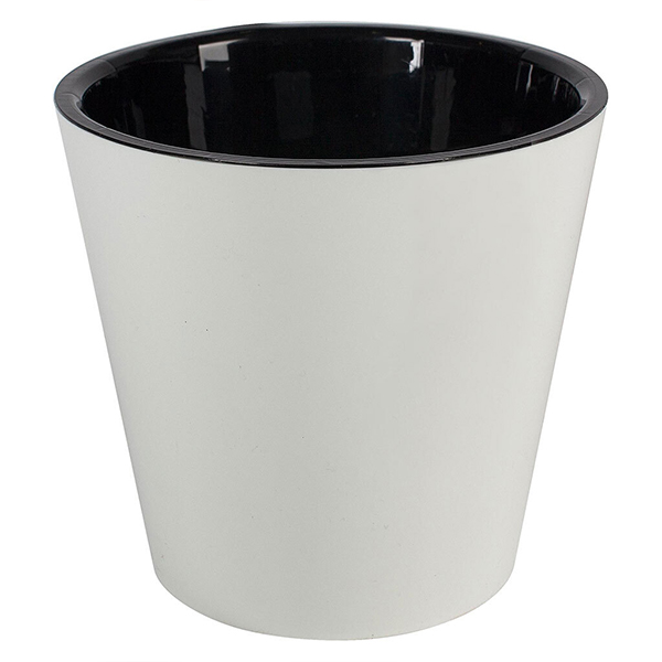 Горшок для цветов London D190мм, 3,3л с дренажной вставкой белый