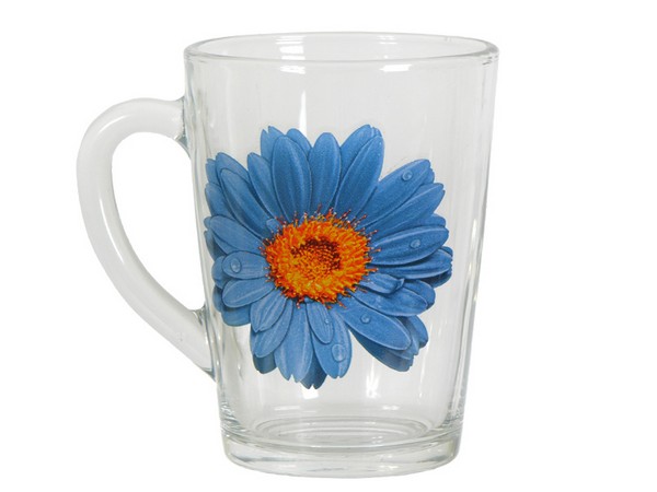 Кружка  300 мл "Капучино"  Голубой цветок