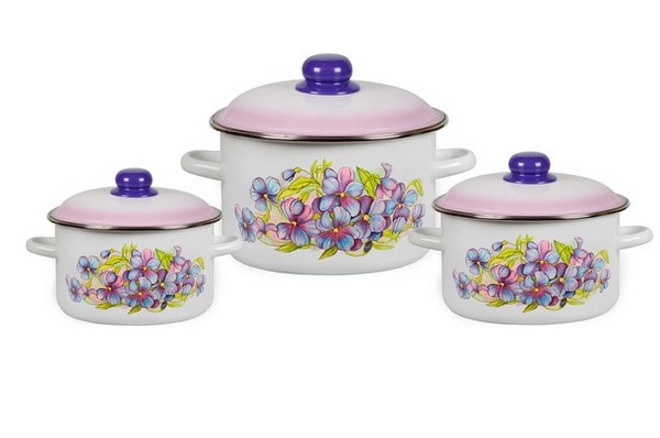 Кастрюля цил. 3,0л бел. Фиалка